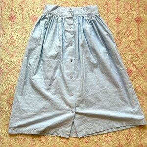 Vintage A-line Embroidered Western Style Skirt with Pockets